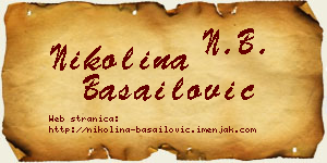 Nikolina Basailović vizit kartica